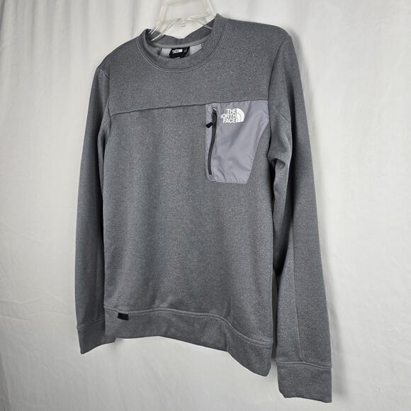 The North Face Sweatshirt Men's S Gray Chest Zipper Pocket Pullover - Picture 6 of 16